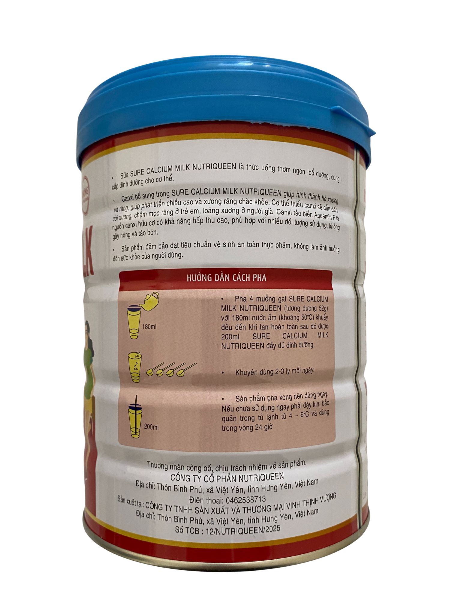 COMBO 2 LON SỮA SURE CALCIUM MILK 900g